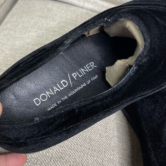 DONALD J PLINER Loafers Mens Size 8 Black Velvet Marcio Venetian Slip On Shoes - Picture 4 of 15